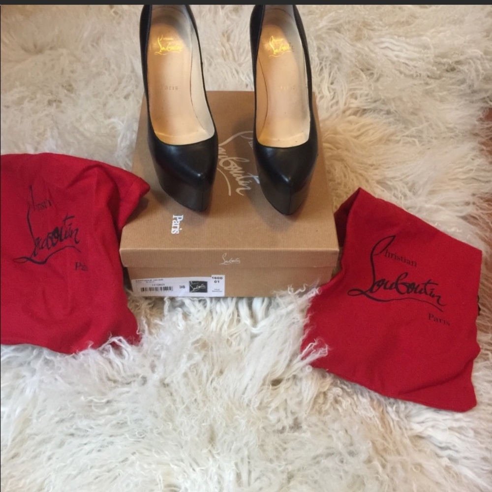 Christian Louboutin leather platform pumps 160cm